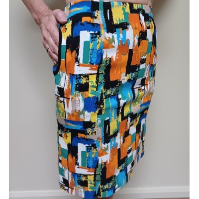 Jupe culotte multicolore extensible avec poches
